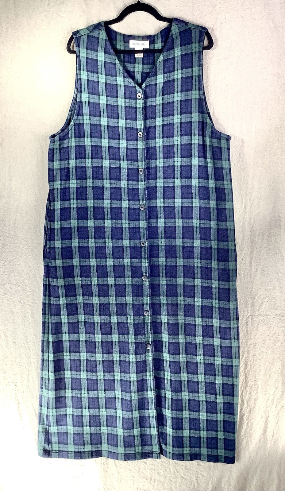Vintage Bechamel Women’s XL Cotton Plaid Jumper Classic Preppy Retro Workwear