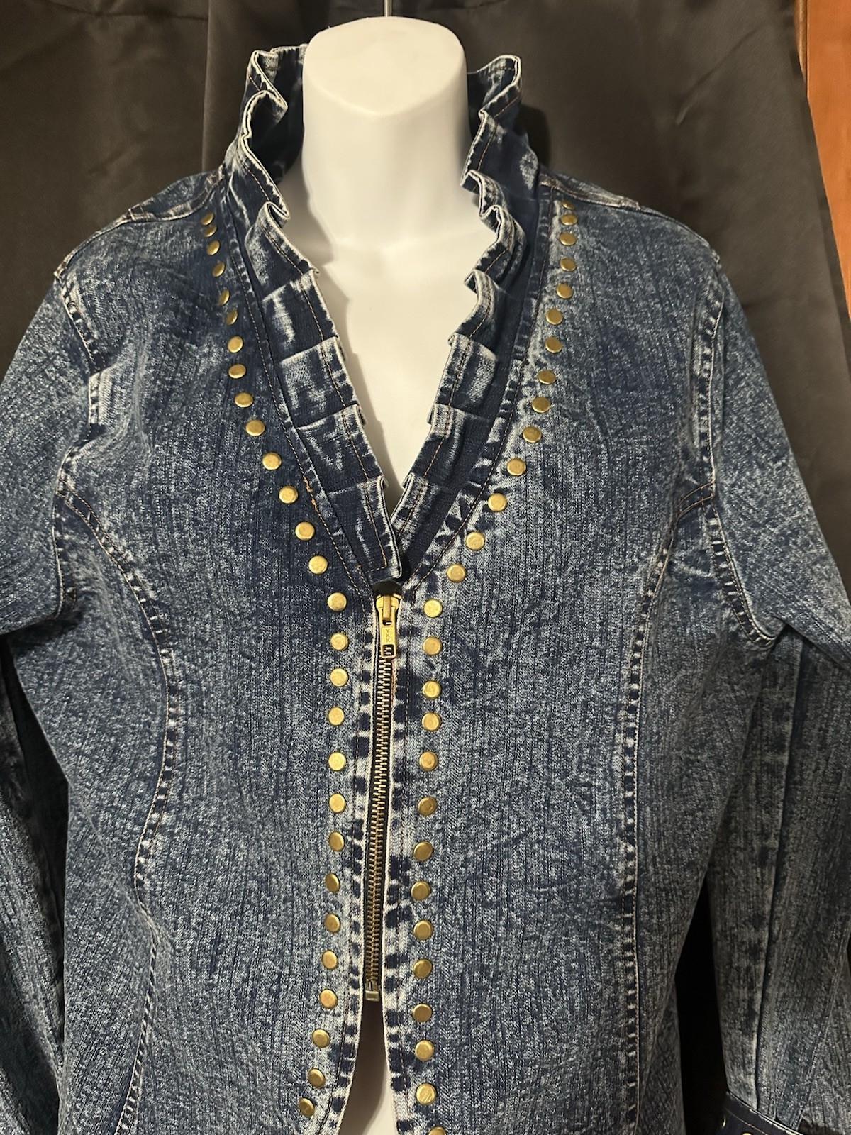 Vintage Blue Studded Blazer Made By The Pyramids Collection