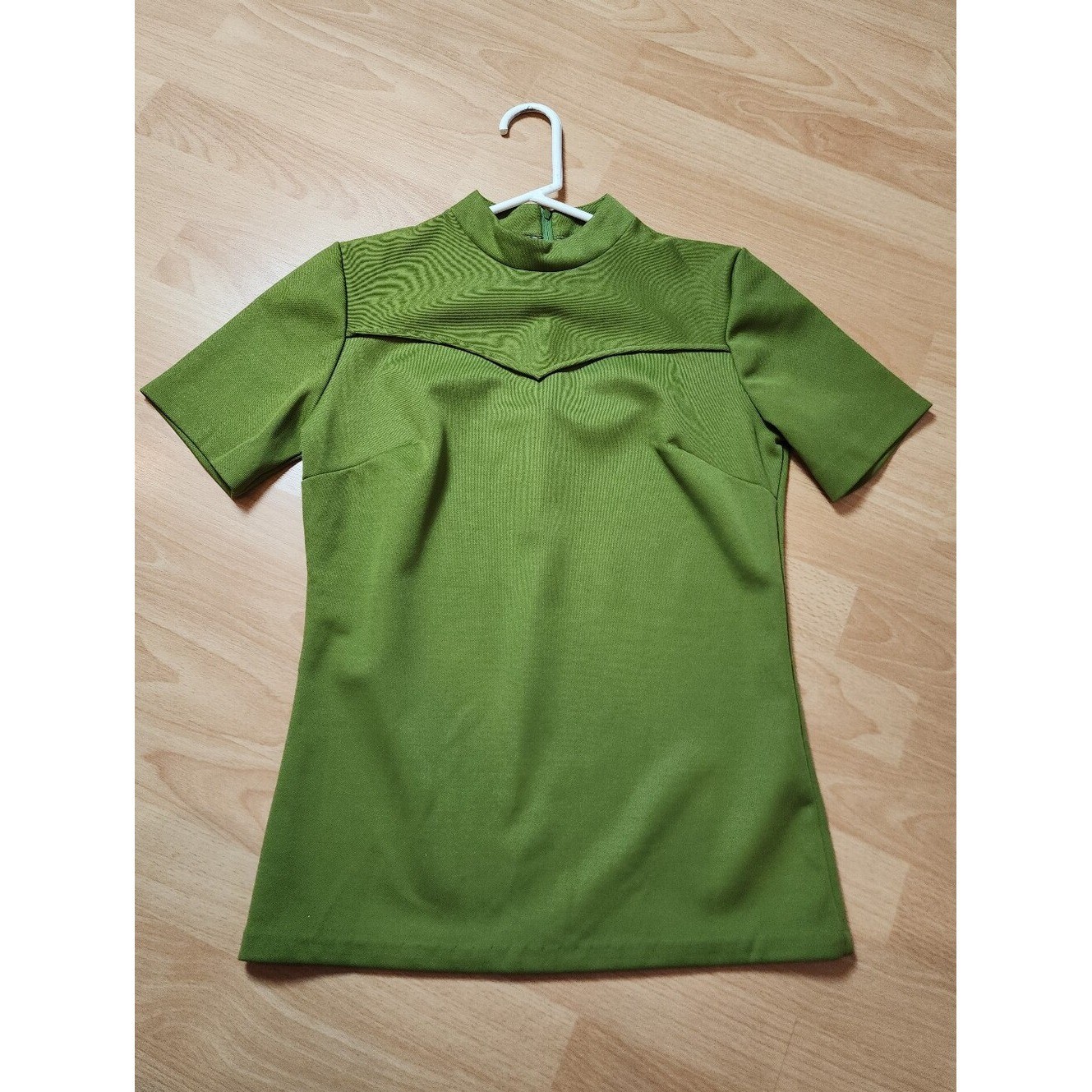Vtg 60s 70s H Bar C California Ranchwear Green Short Sleeve Western Top Size S