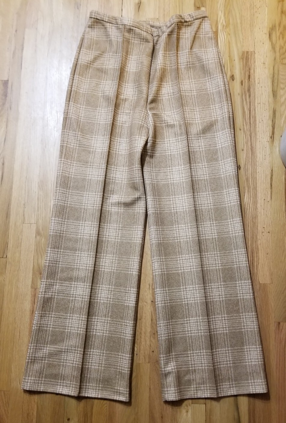 NOS Vintage 1970 Donovan Galvani Pant Suit Size 18 Womens 3 Pc Plaid Double Knit