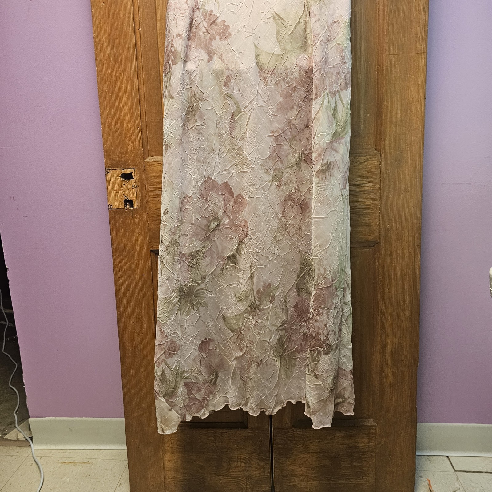 VTG 90s Y2K Fairy Floral Dress R&M Richards Pale Pink Chiffon Appx Sz L Coquette