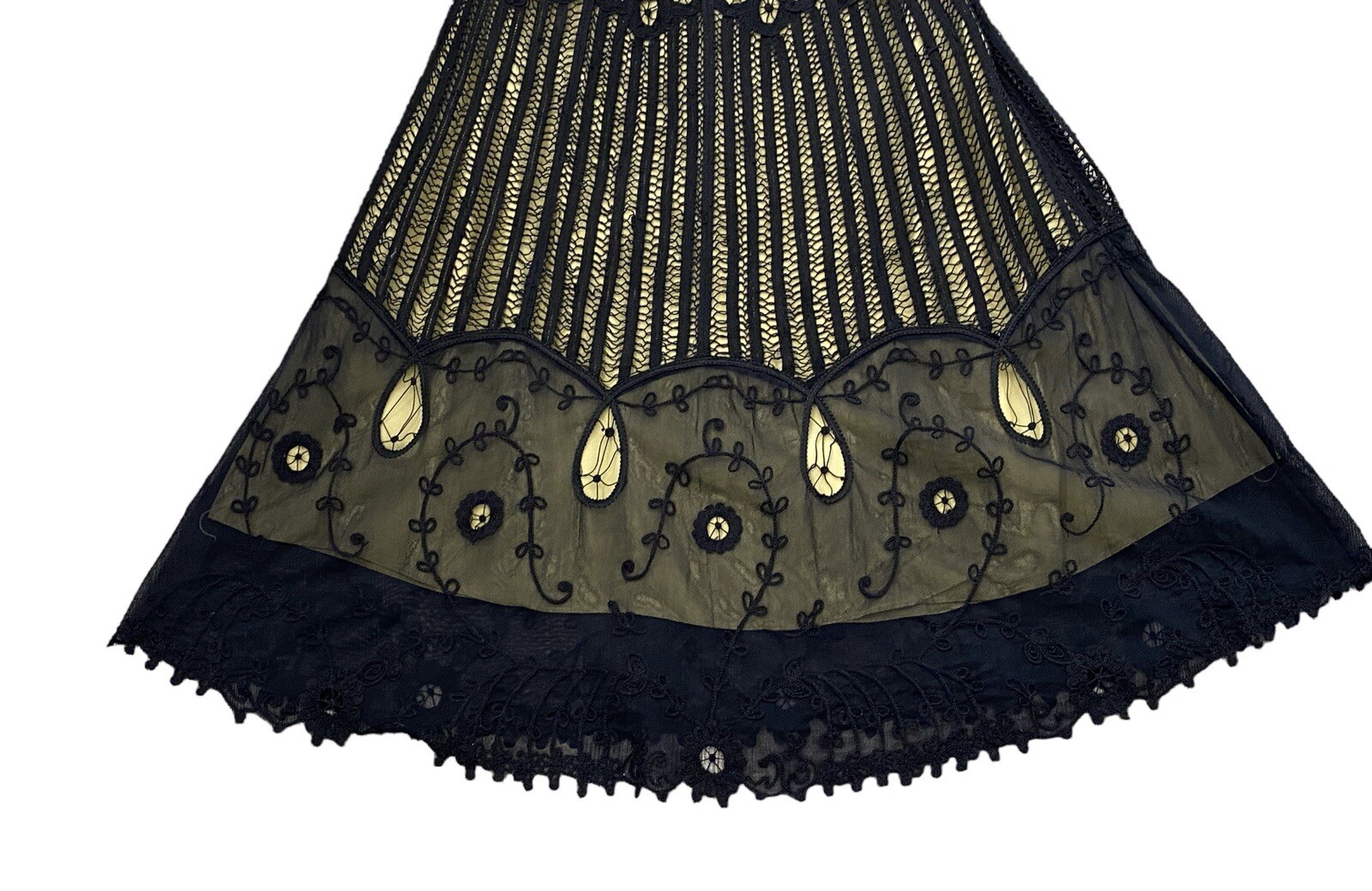Vintage BETSEY JOHNSON NEW YORK Black Whimsigoth Boho Chic Dress Sz. 2 Y2K