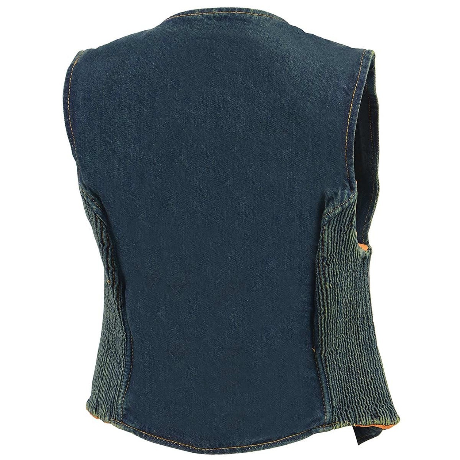 Milwaukee Leather MDL4010 Women’s Black Zipper Front Denim Vest with Side Str…