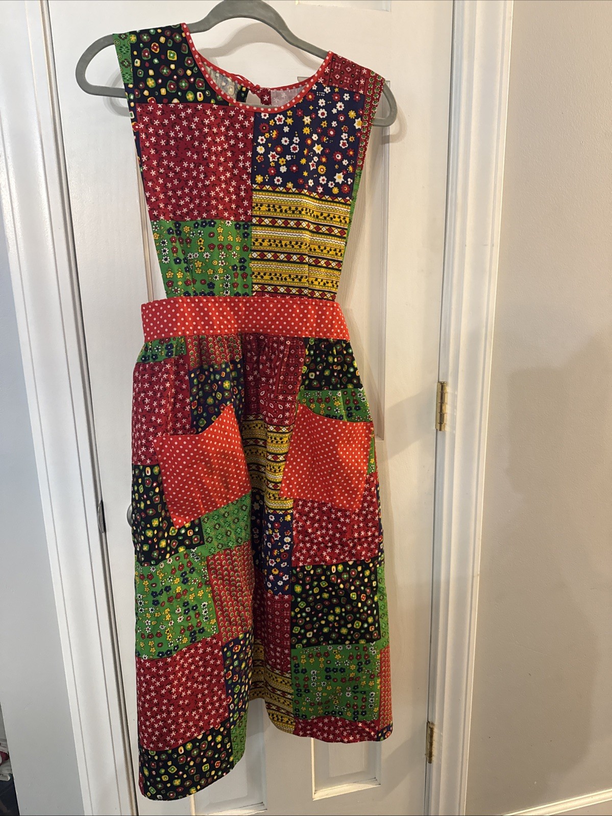 Vintage Design House Patchwork Apron Dress Cotton Japan Prairie Pinafore *Read*