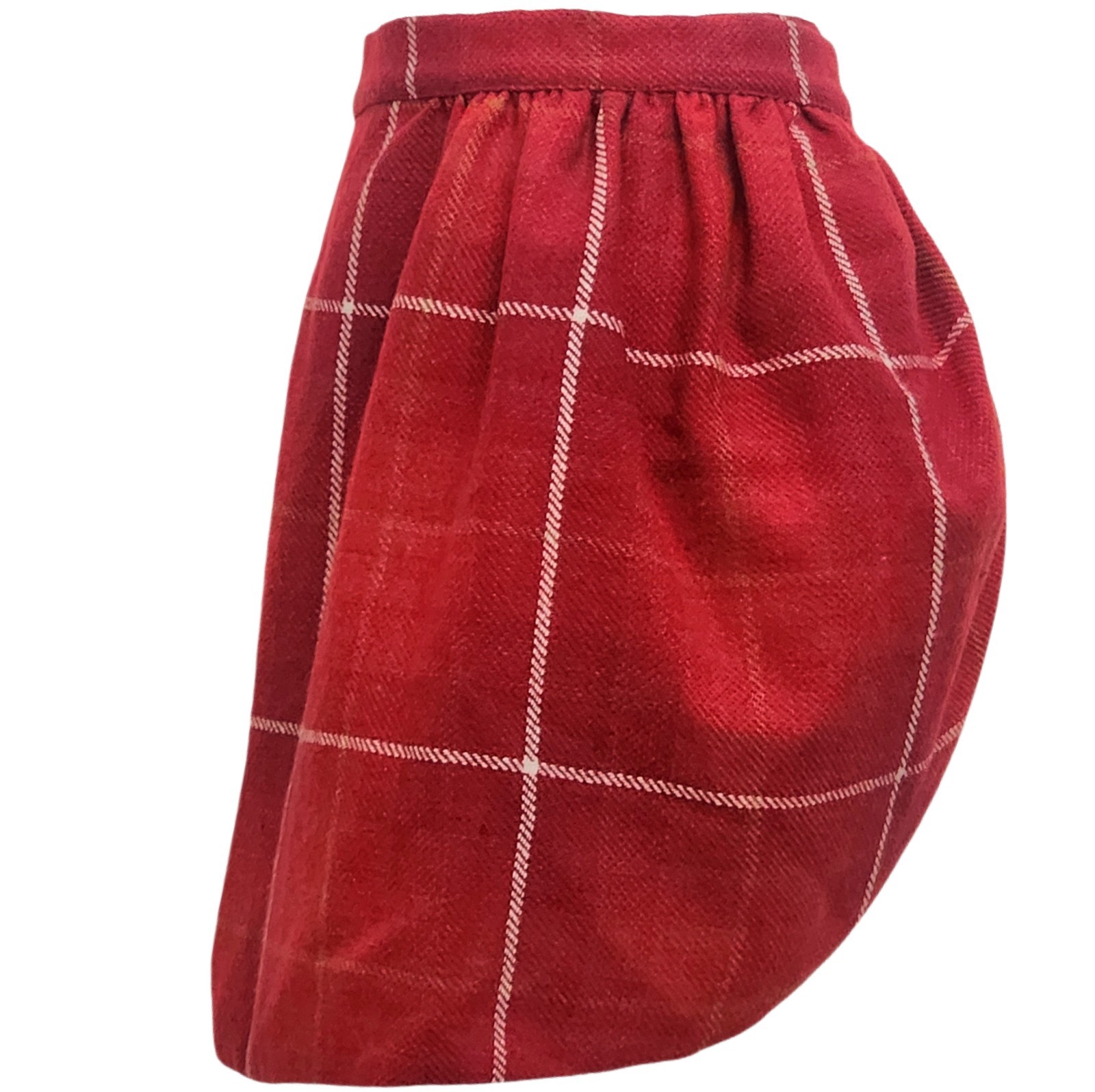 FW 1994 Vivienne Westwood On Liberty Wool Petales Skirt Plaid Red Mini Crini 90s