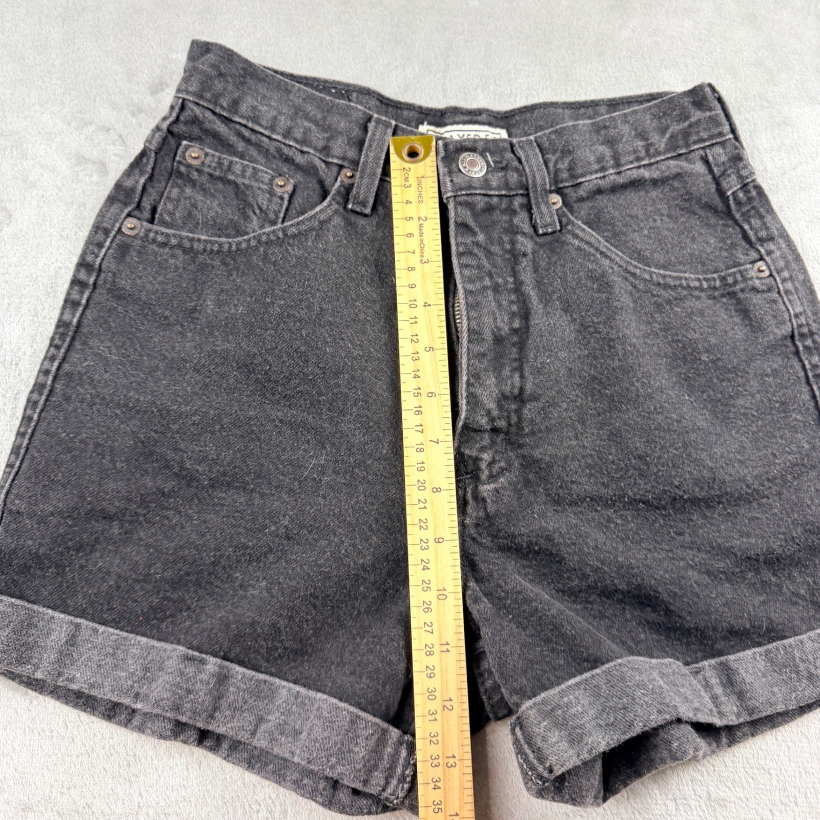 Nuovo County Seat Vintage Black Denim Shorts High Waisted Relaxed Fit Women 5/6