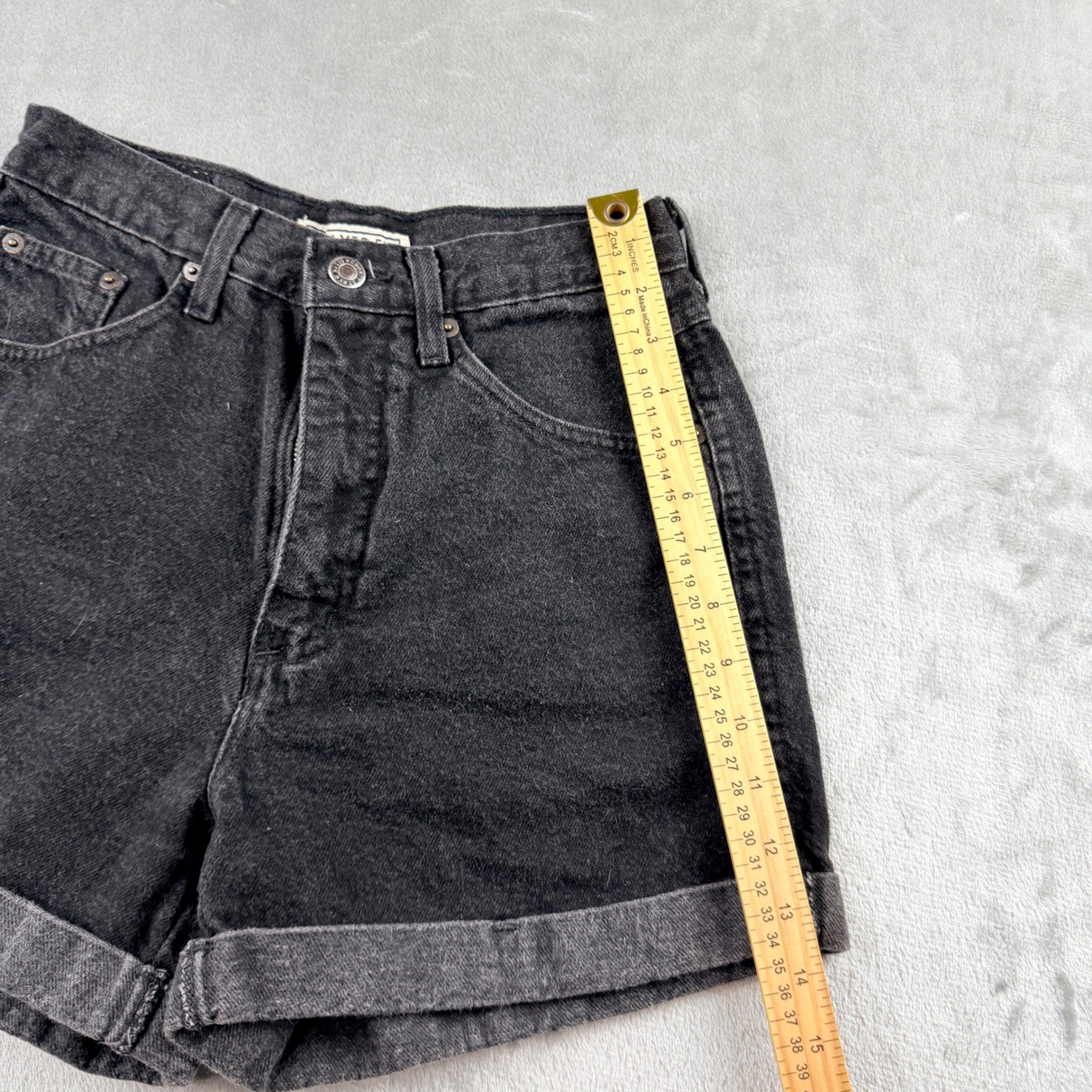 Nuovo County Seat Vintage Black Denim Shorts High Waisted Relaxed Fit Women 5/6