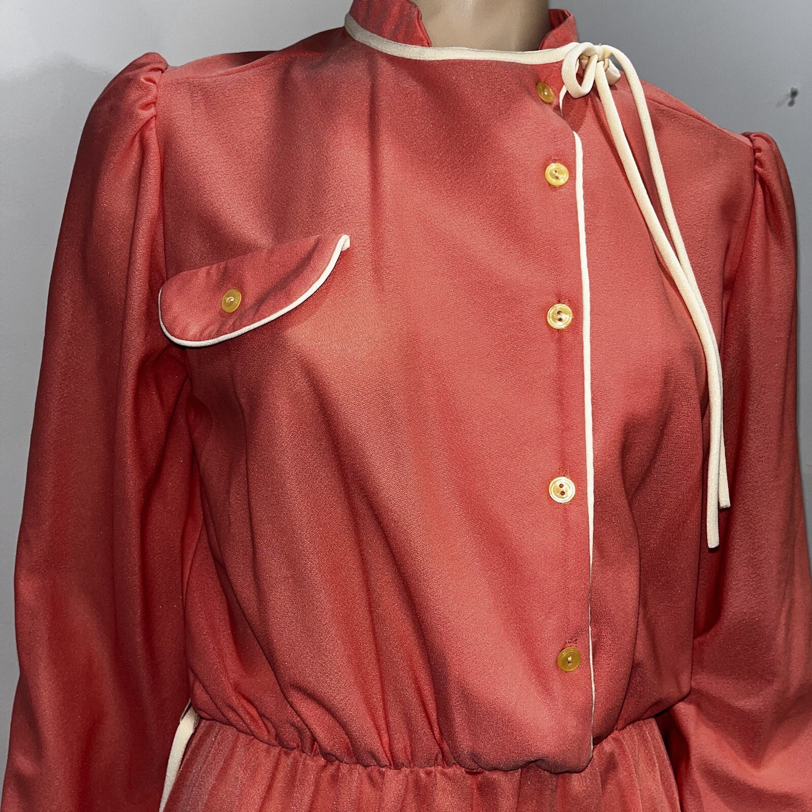 Vintage Sears The Fashion Place Belted Pleated Dress 1970s Size 14