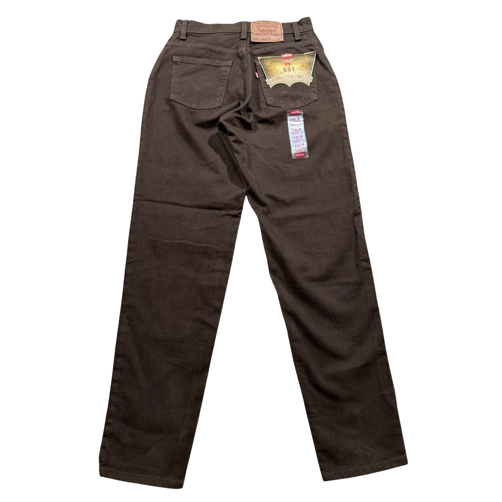 Womens VTG Levi’s 551 Brown Relaxed Fit Jeans USA Deadstock High Rise NWT 6 MED