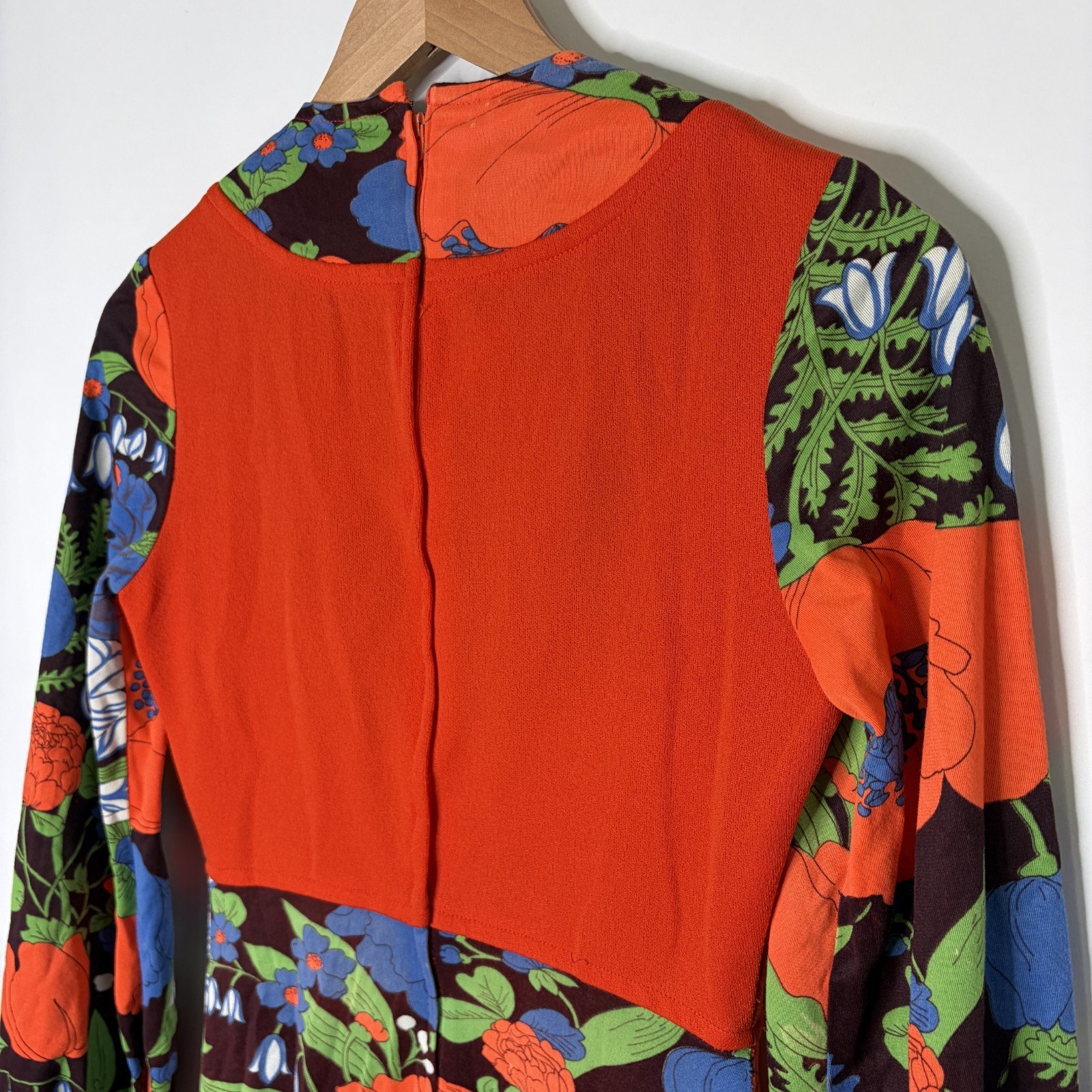 Vintage Patricia Fair Dress 70’s Floral Orange Hippie Maxi Vest Overlay Women S