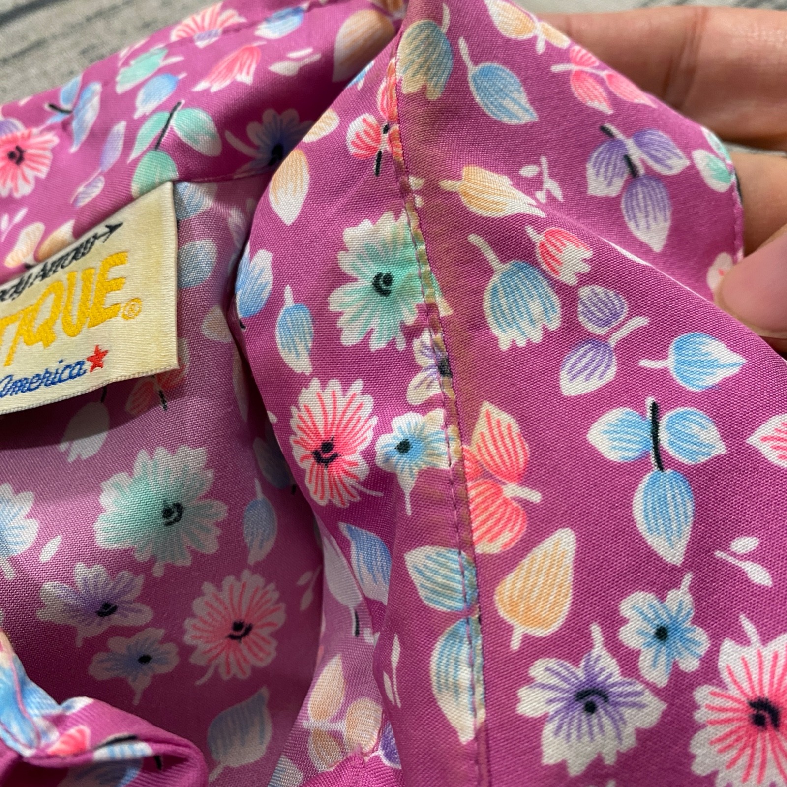 Lady Arrow Mistique Vtg 70s Floral Spring Boho Button Blouse Art Wear Hippie