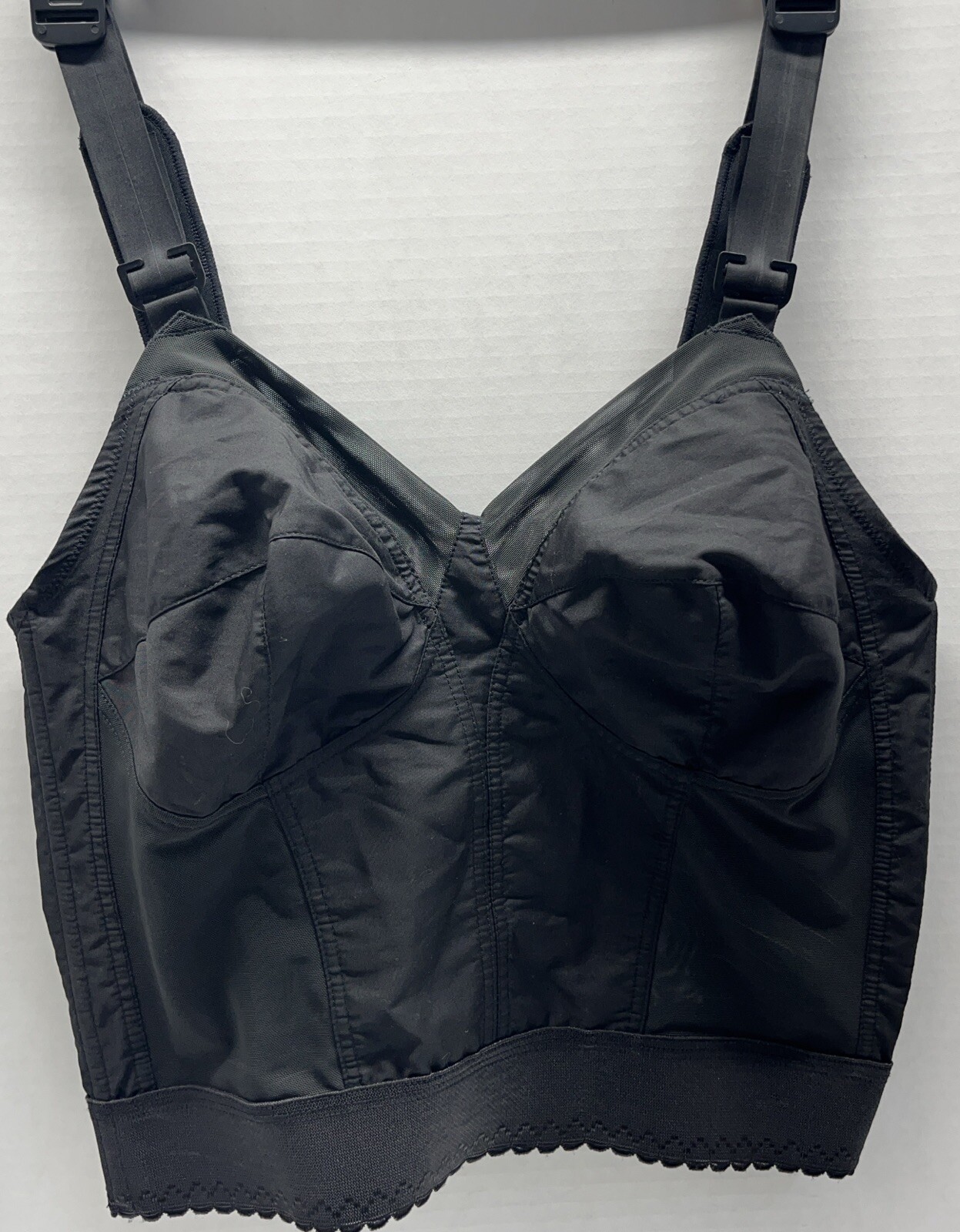 Vtg Exquisite Form Longline Bra 38 C Whimsigoth Corset Wide Strap Cotton Blend