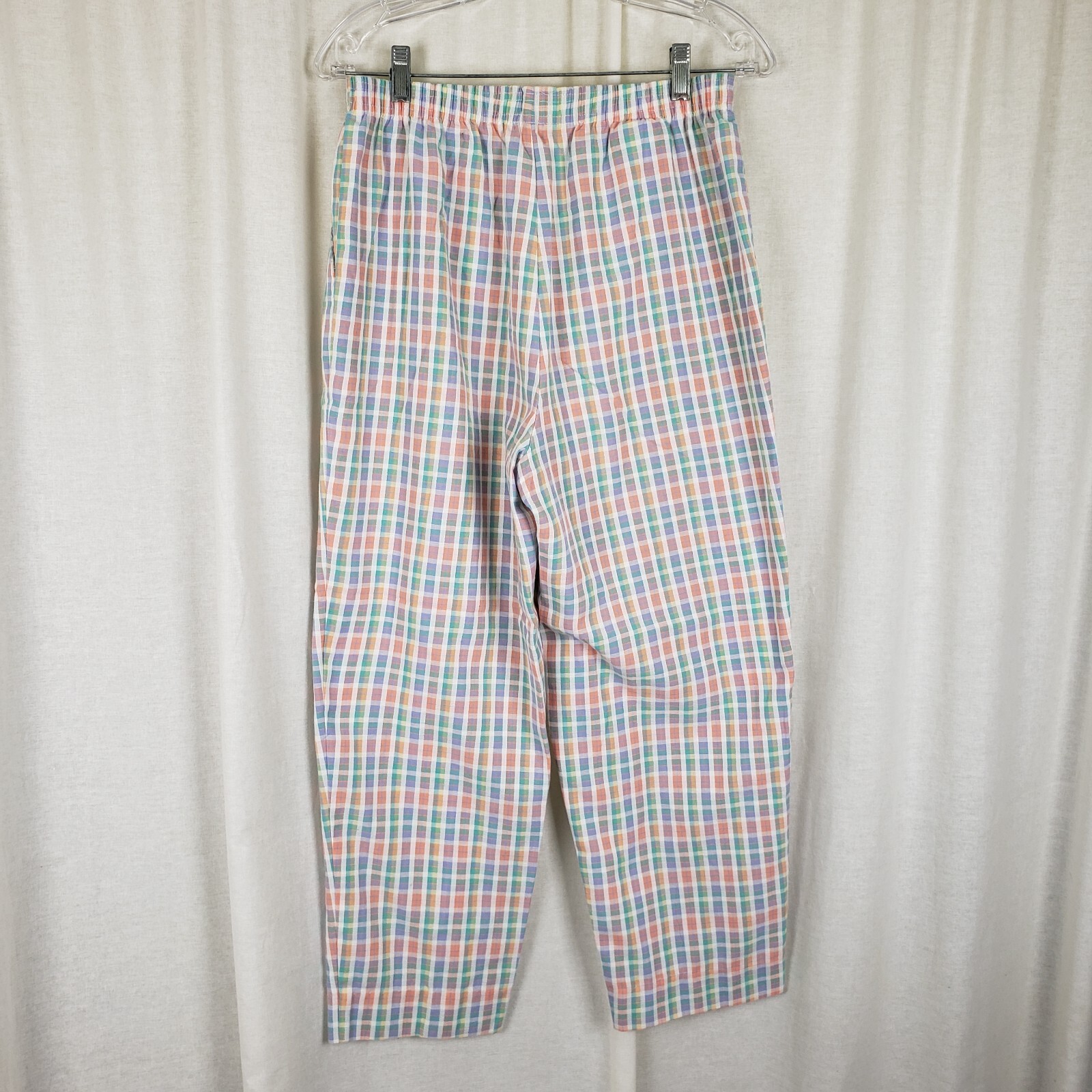 Vintage Cape Cod Sportswear Plaid Pull On Capri Slacks Pants Womens 14 60s 70s