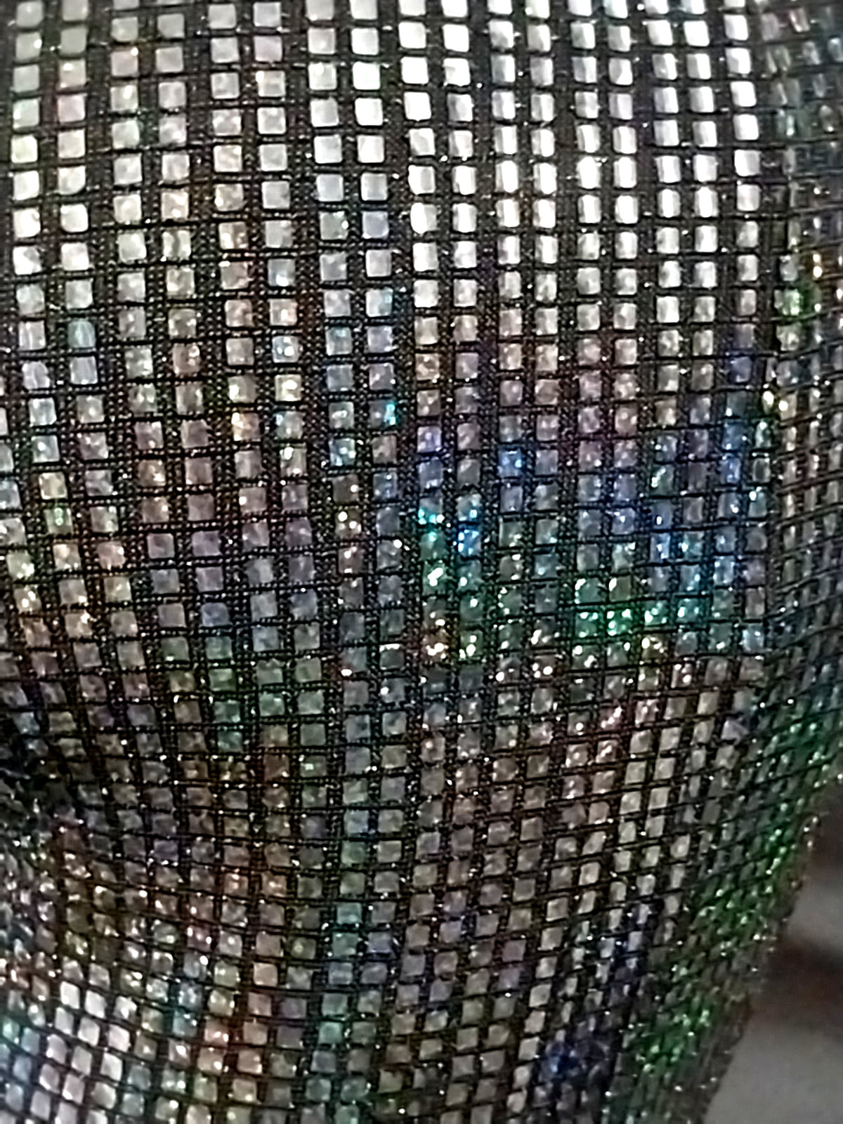 VTG SATIN SHINY CARNIVAL FLASHBULB HOLOGRAM SILVER DISCO SPANDEX FOIL PANTS