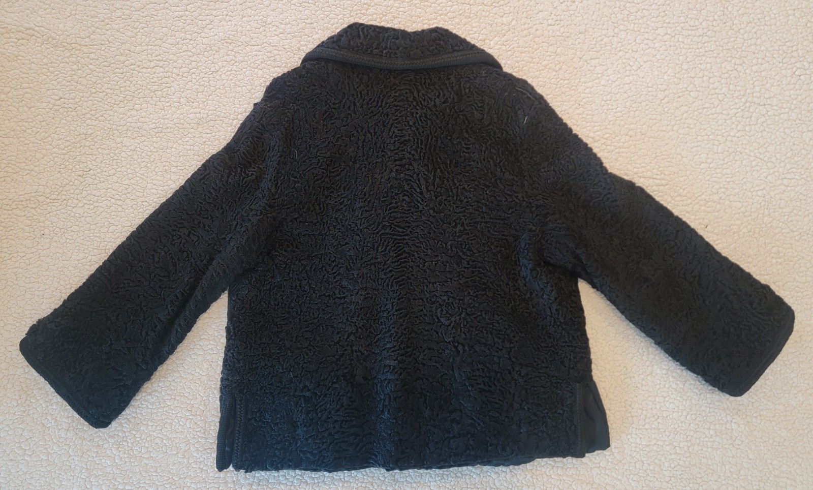 Vintage 1950s Black Persian Lamb Wool Jacket by Frank Collins, Philadelphia