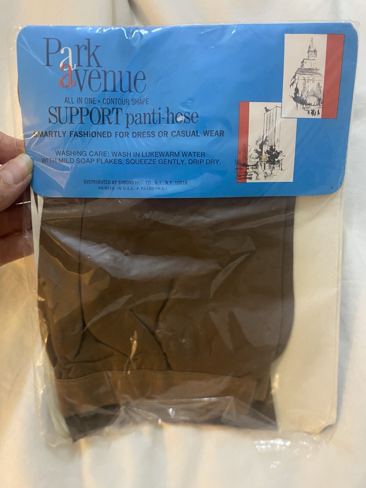 VTG NIP Park Avenue Support Pantyhose M Tall Brown Coffee Bean 70’s