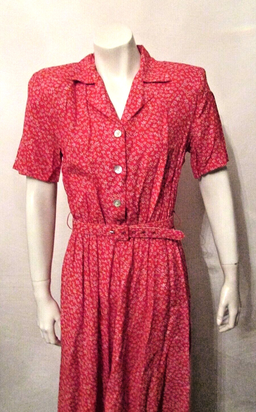 Carol Anderson Floral Rayon Belted Secretary Tea Garden Party Dress 2 USA made