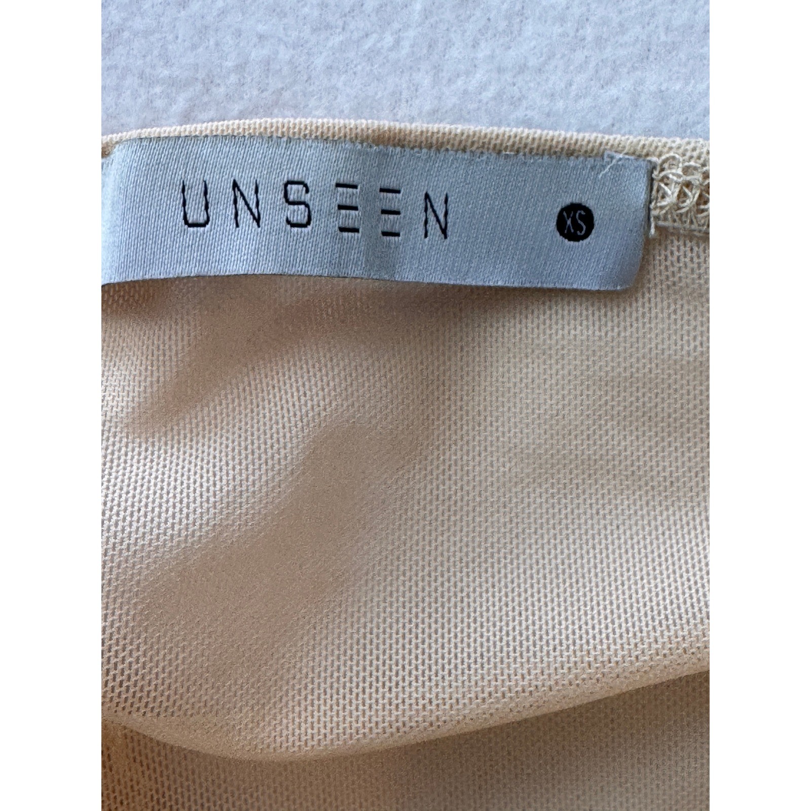 Unseen Nude Lace Bandeau Bralette XS Strapless Stretch Boho Festival