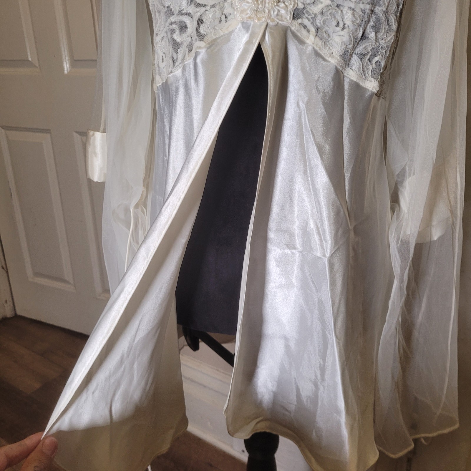 Vtg 3pc Intimo Amore Lingerie Sears Large Off White Wmns/t319