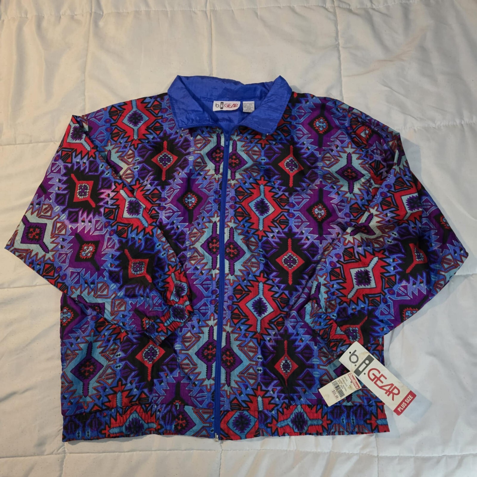 Vintage 1980’s Women’s B.I. Gear Aztec Windbreaker Size XL-20W Plus Size NWT
