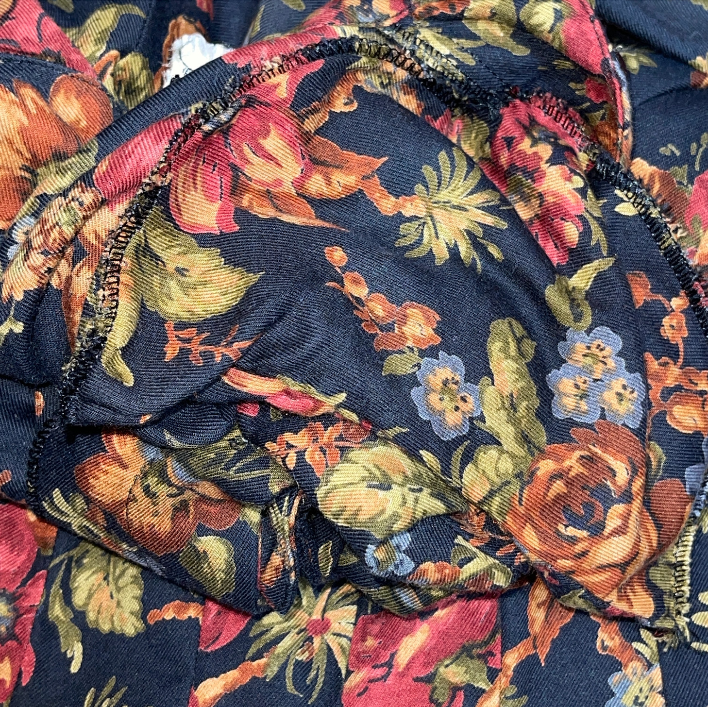 Vintage 80s Viscose Black Floral Dress By Jackie Bernard For Eklektic Size 4