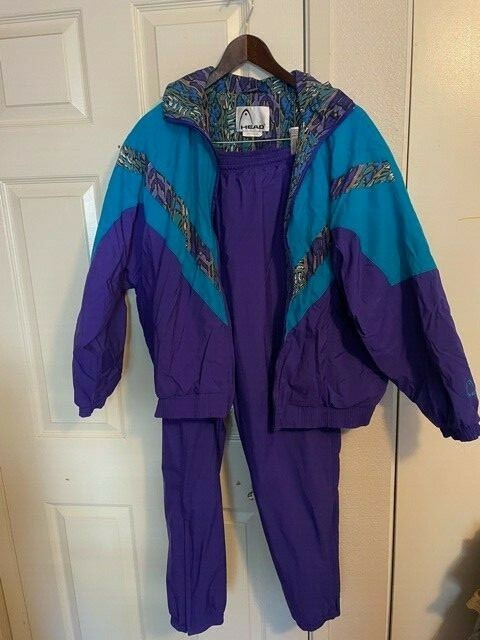 1980’s Head Sportwear Women Purple Sport Suit Track Tennis Warmup Vintage Lrg