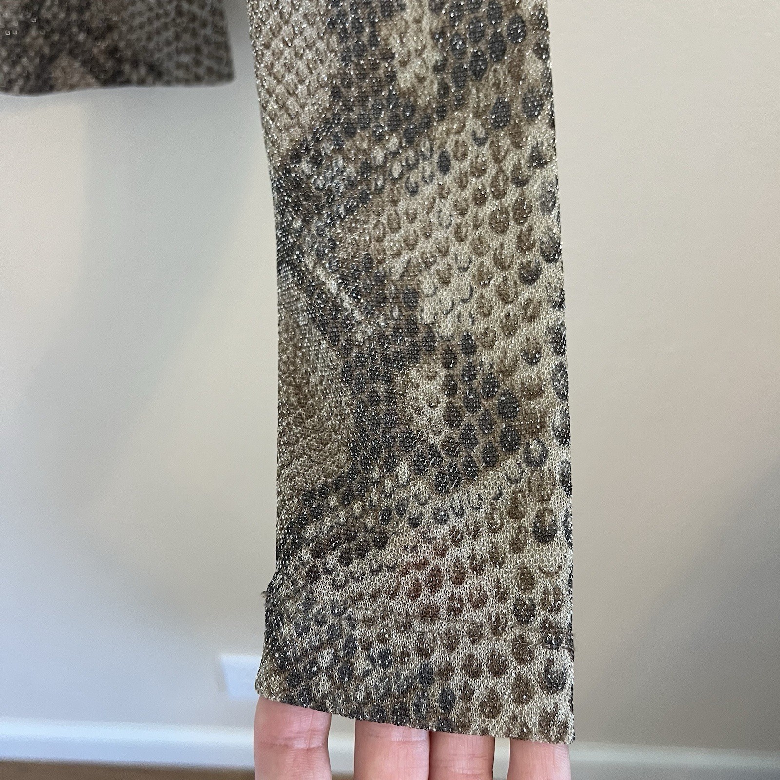 Vintage Semi Sheer Snakeskin Long Sleeve