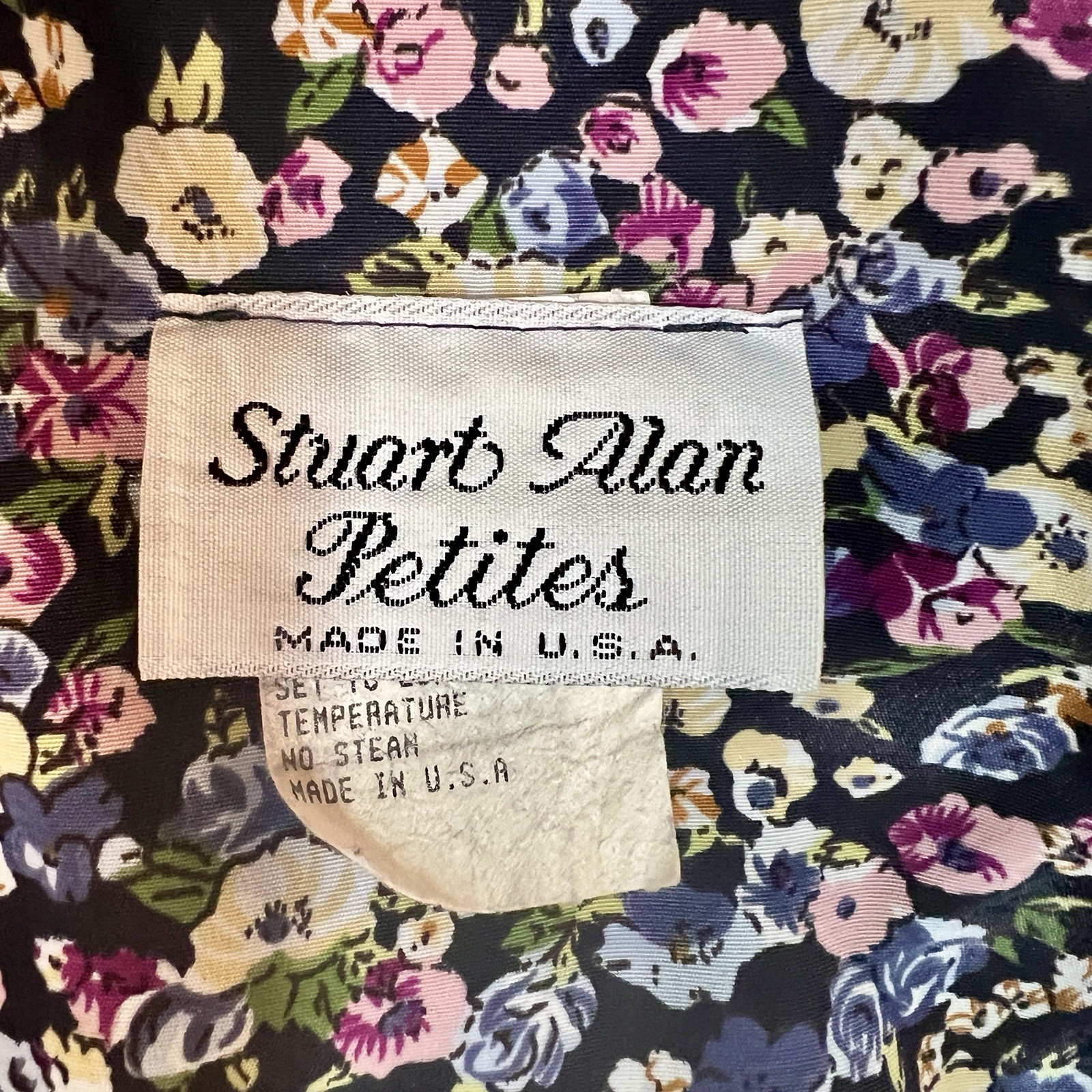 Vtg Stuart Alan Petites Wms Floral Pleated Belted Retro Secretary’s Dress 12