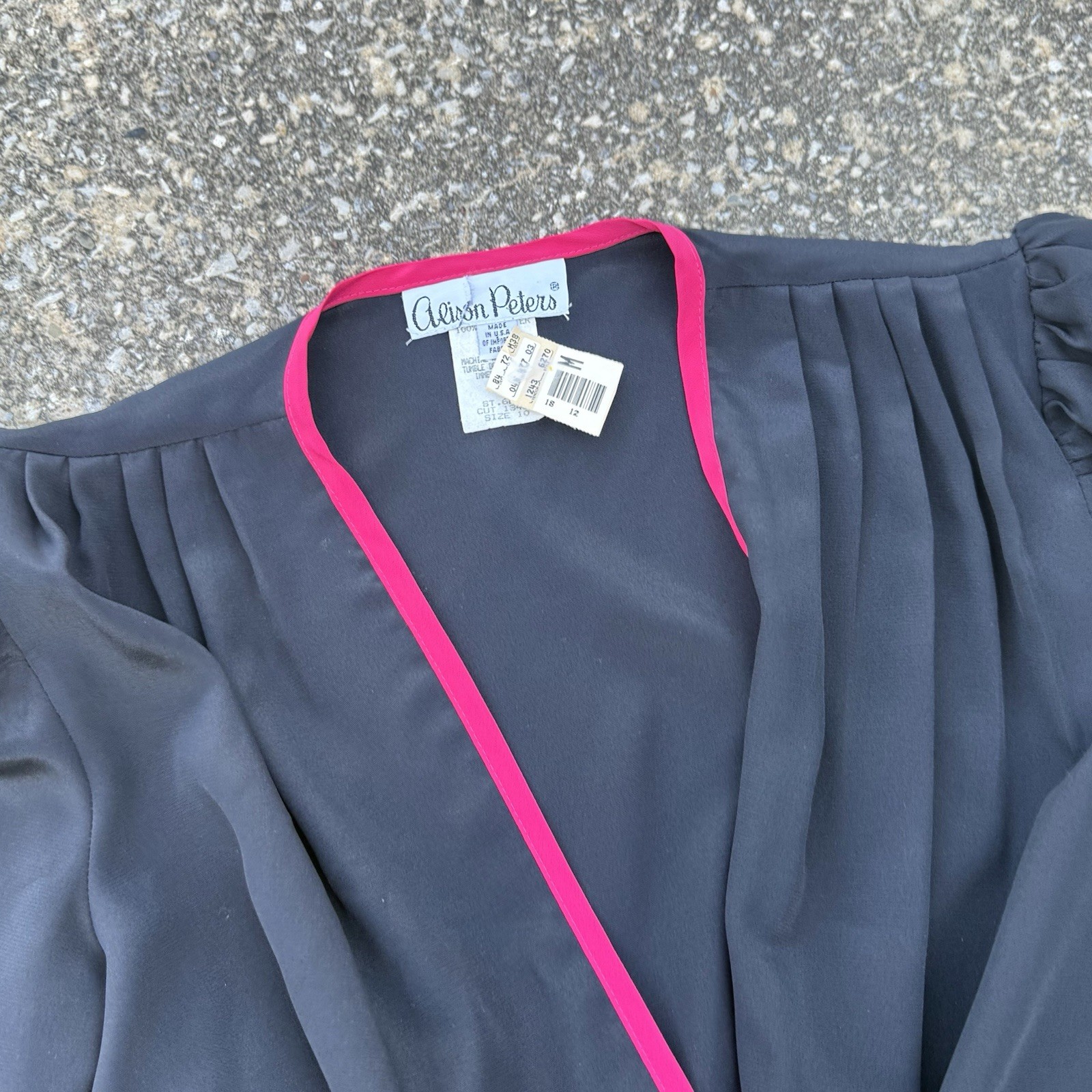 Vintage NOS Alison Peters Jumpsuit Womans Size 10 Black & Pink Belted 1970’s USA