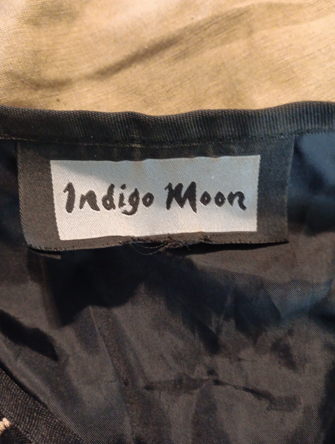 Vtg Indigo Moon Womens L Jacket Wearable Art Embroidered Floral Button Up