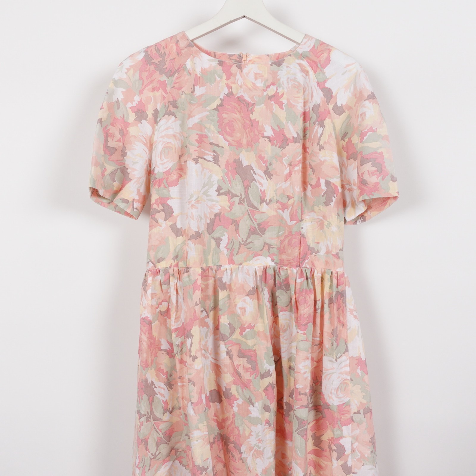 Vintage 70s Women’s Prairie Sun Foral Rose Dress Size Women’s Medium Pastel Pink