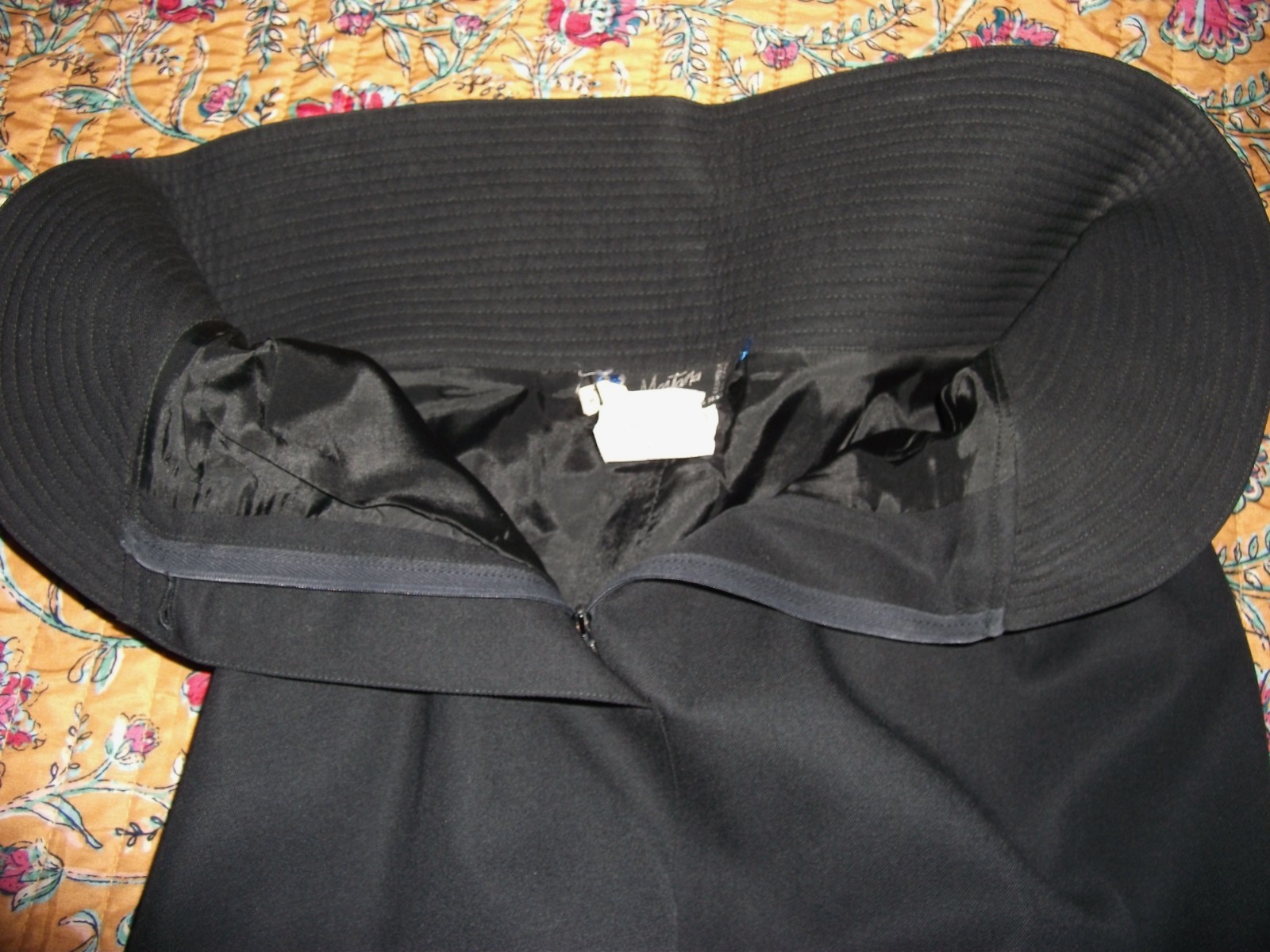 Vintage Claude Montana Paris Wool Skirt 1980s Black Made in Italy Lined