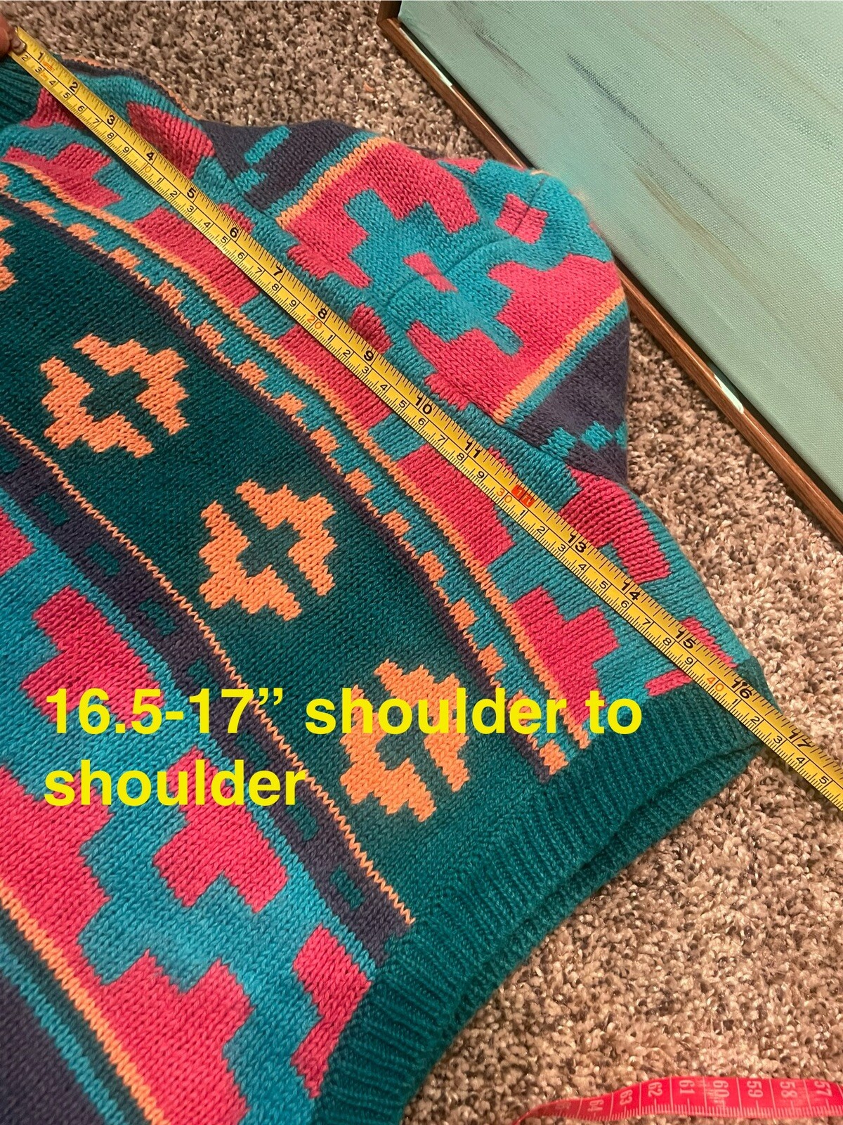 RARE Vintage Southwestern Sweater Vest Size Medium Colorful Plant Fiber Fabric
