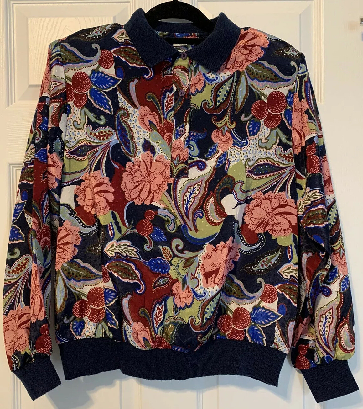 Cricket Lane Vintage Popover Blouse Size 14 Gathered Waist & Cuffs Secretary