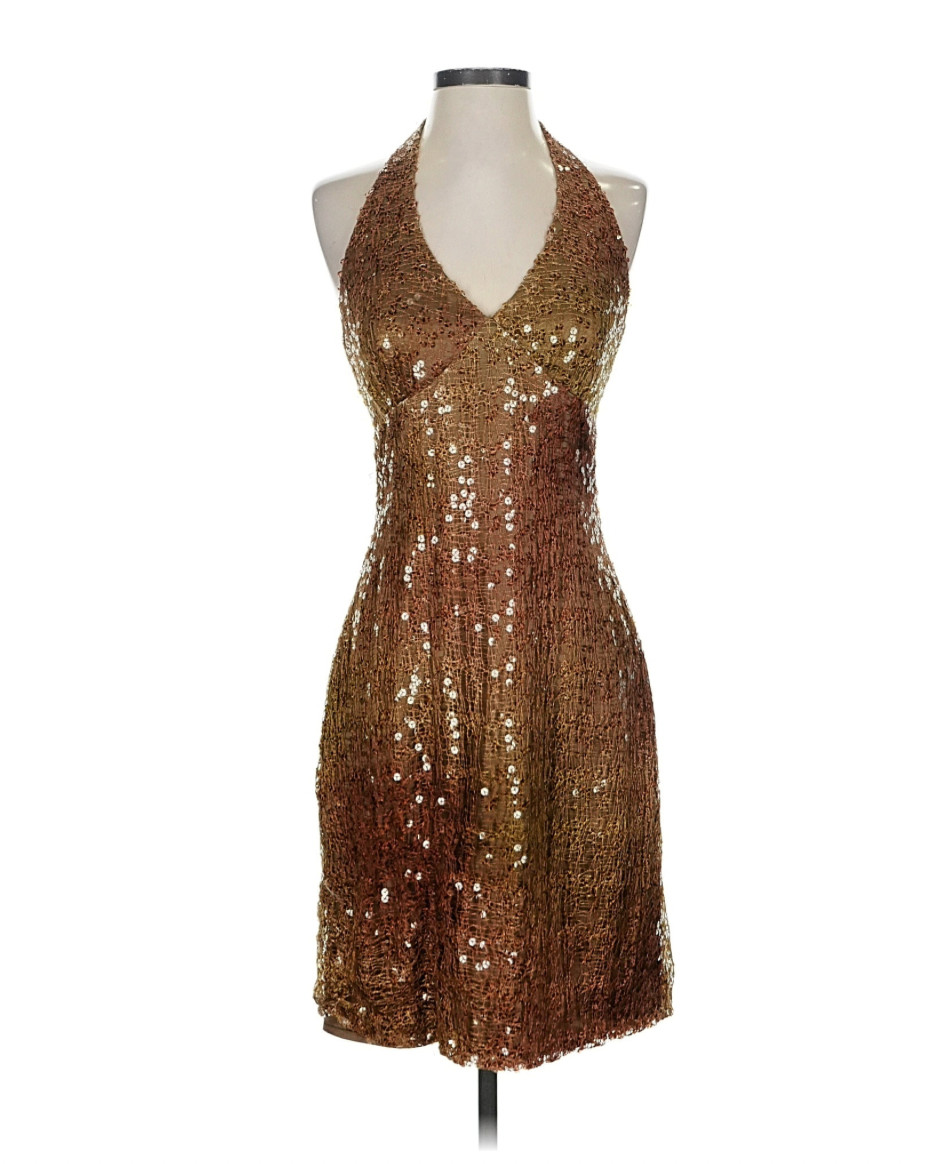 Vintage Kay Unger Sequin Backless Dress