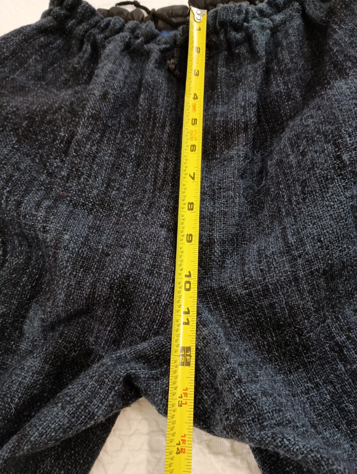 Vtg Amano 100% Wool Blue Tweed Drawstring Waist and Ankle Sz S Tall Womens Pants