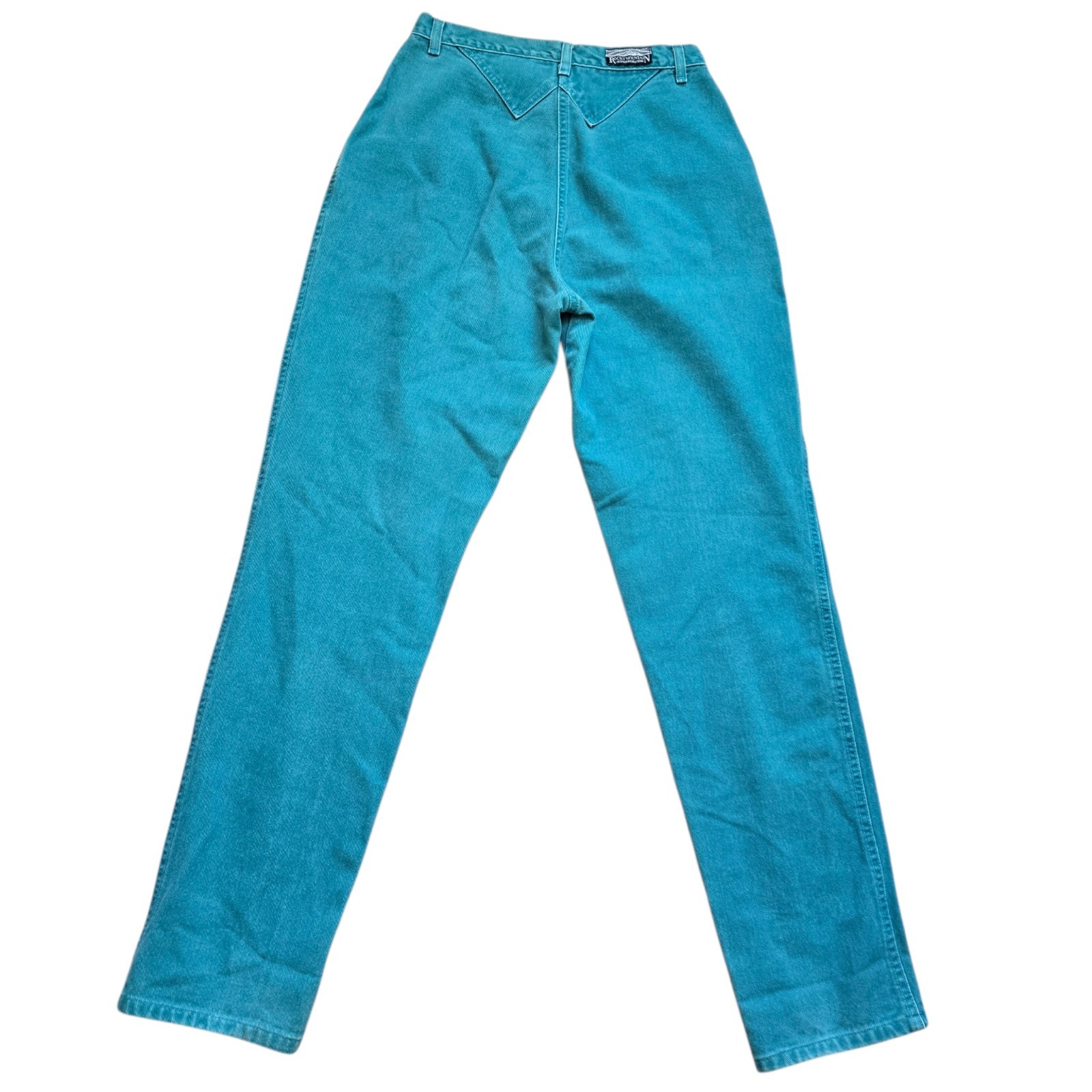 VTG Women’s Teal Denim Rocky Mountain Jeans Sz 11/12 1990s Rockies Bareback
