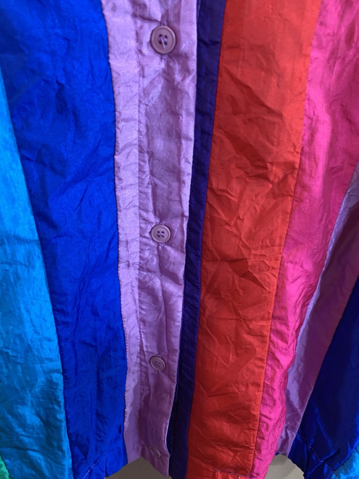 Vintage Marguerite Rubel Nylon Rainbow Striped Jacket NWT 1