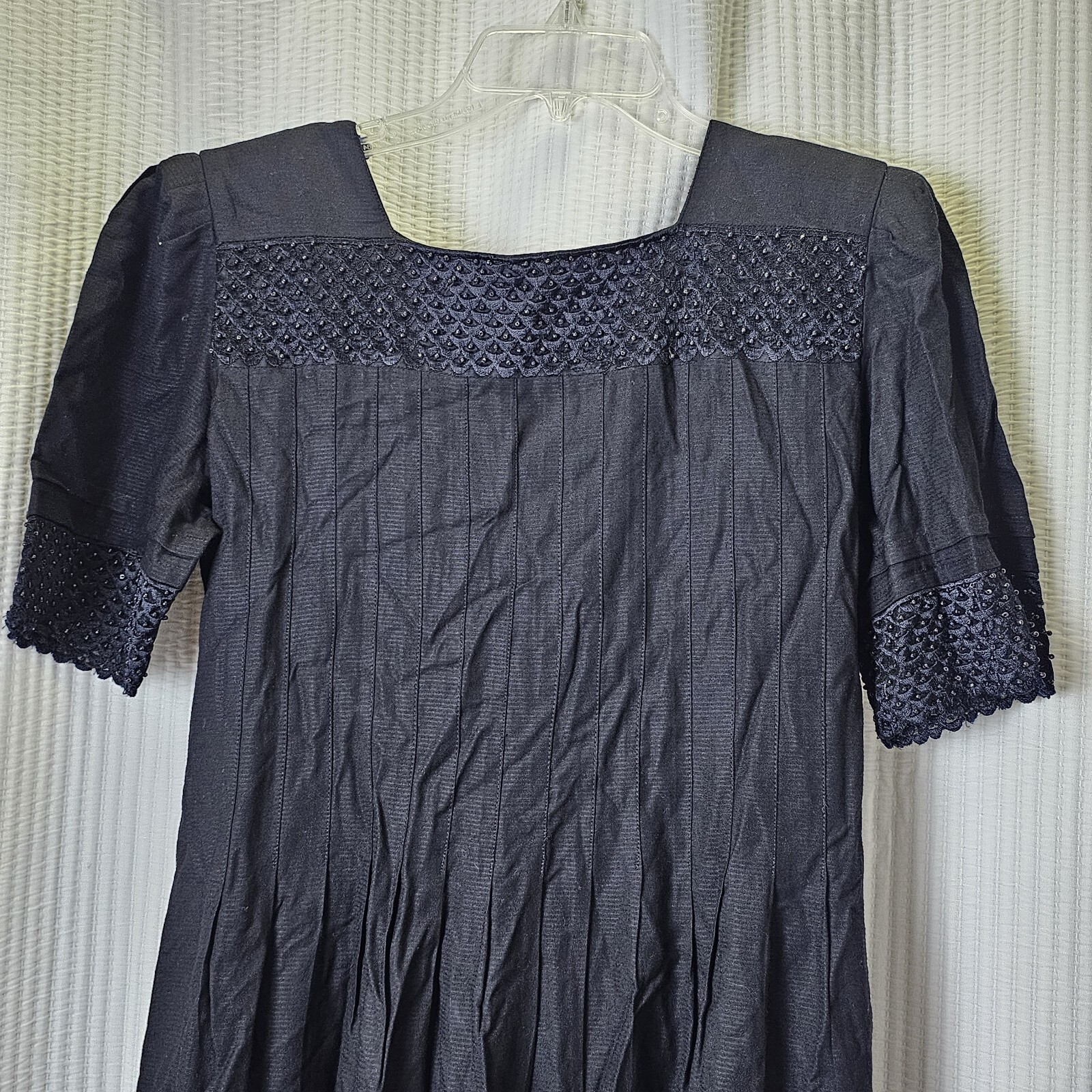 Vintage rayon gauze weight Sarah Elizabeth cottage core short sleeve dress sz 12
