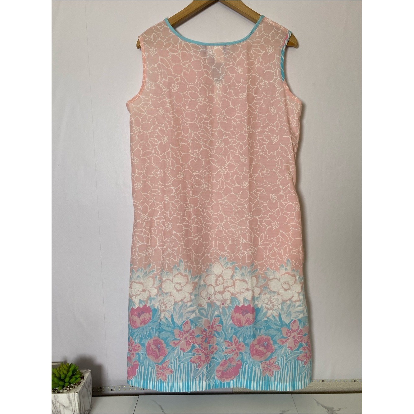Vintage Coffee Time Women’s Chemise Sleepwear Medium Zip-up Lightweight Floral