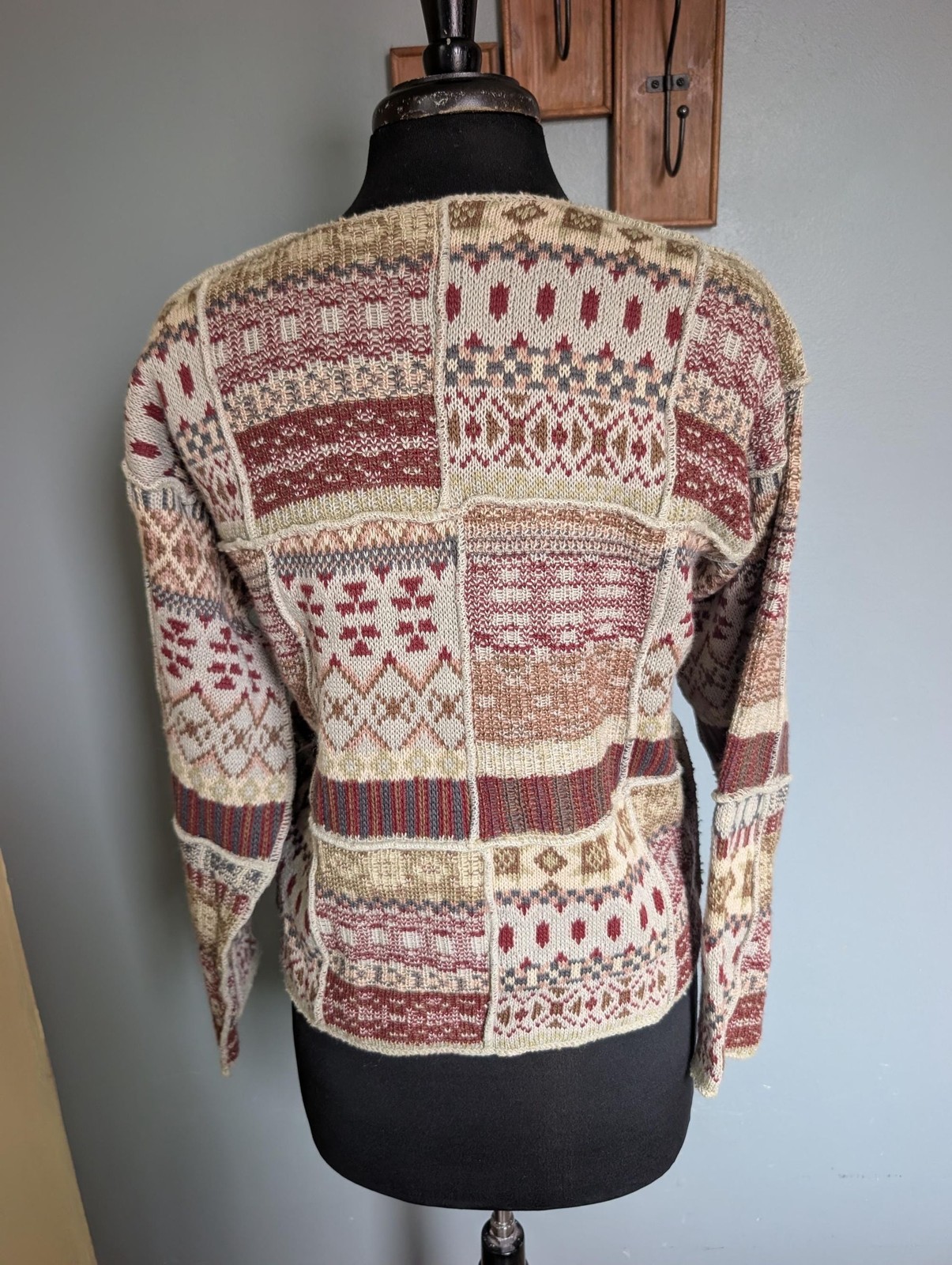 Vintage Patchwork Wool Blend Sweater