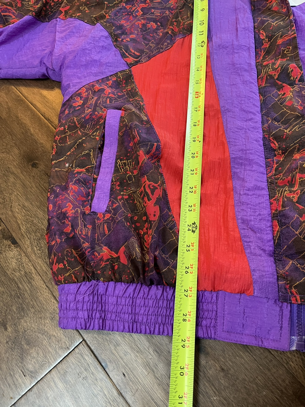 Vtg 80s NOUVEAU MONDE SPORT size 1X Windbreaker Set Purple/multi-colored