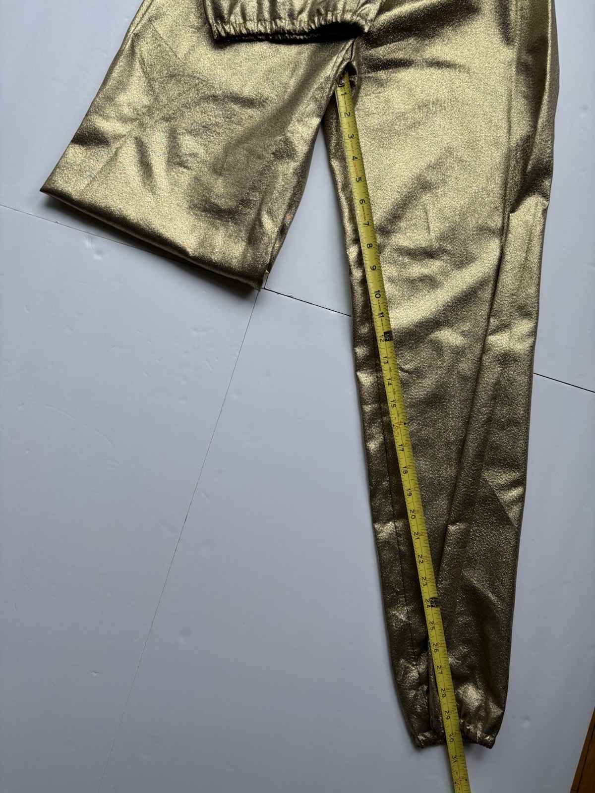 Vintage Malbe Original 2Pc Belted Pant Suit Gold Tank Top & Pants See Note
