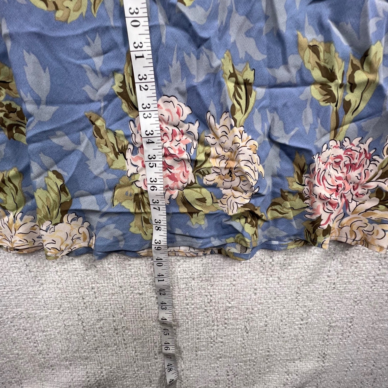 Via Sant Andrea Floral Maxi Skirt Blue A-Line Rayon Cottagecore Y2K Size 16T