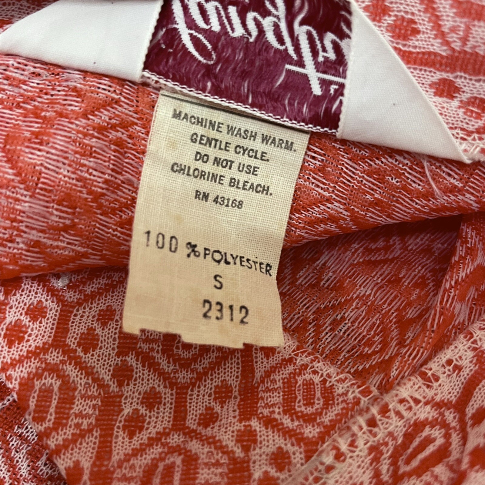 Langtry Ltd Vintage 70’s 60’s Womens Sz S Small Bodysuit Shirt Blouse Jacquard