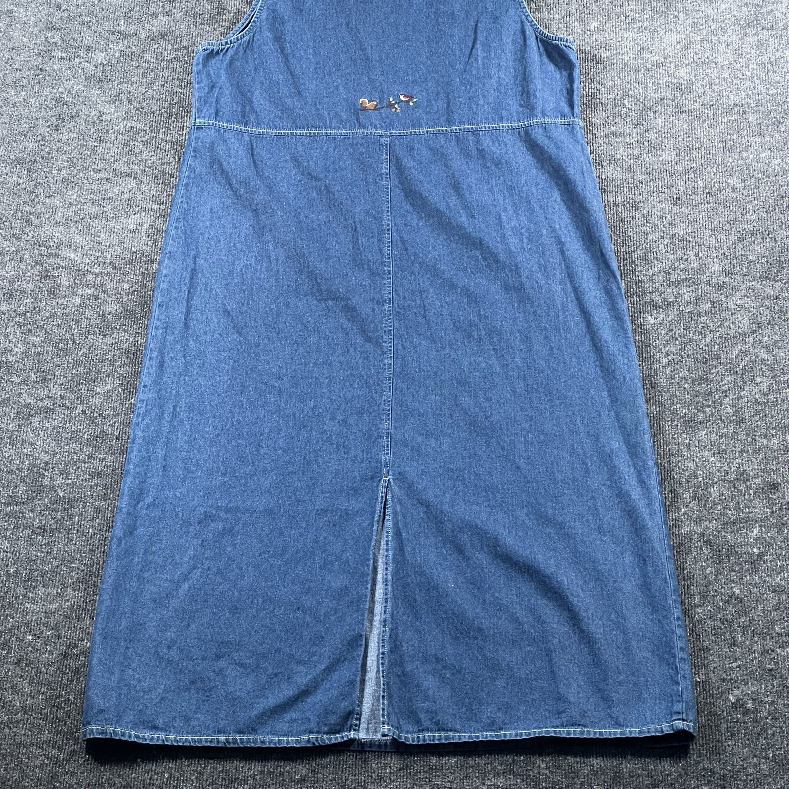 Bobbie Brooks Vintage 90s Embroidered Denim Jumper Dress Size XL (16-18)
