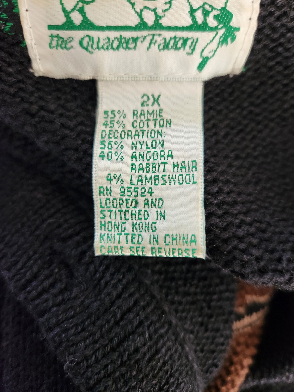 The Quacker Factory Christmas Cardigan Sweater Women’s XxL 2X Black Sugar Spice