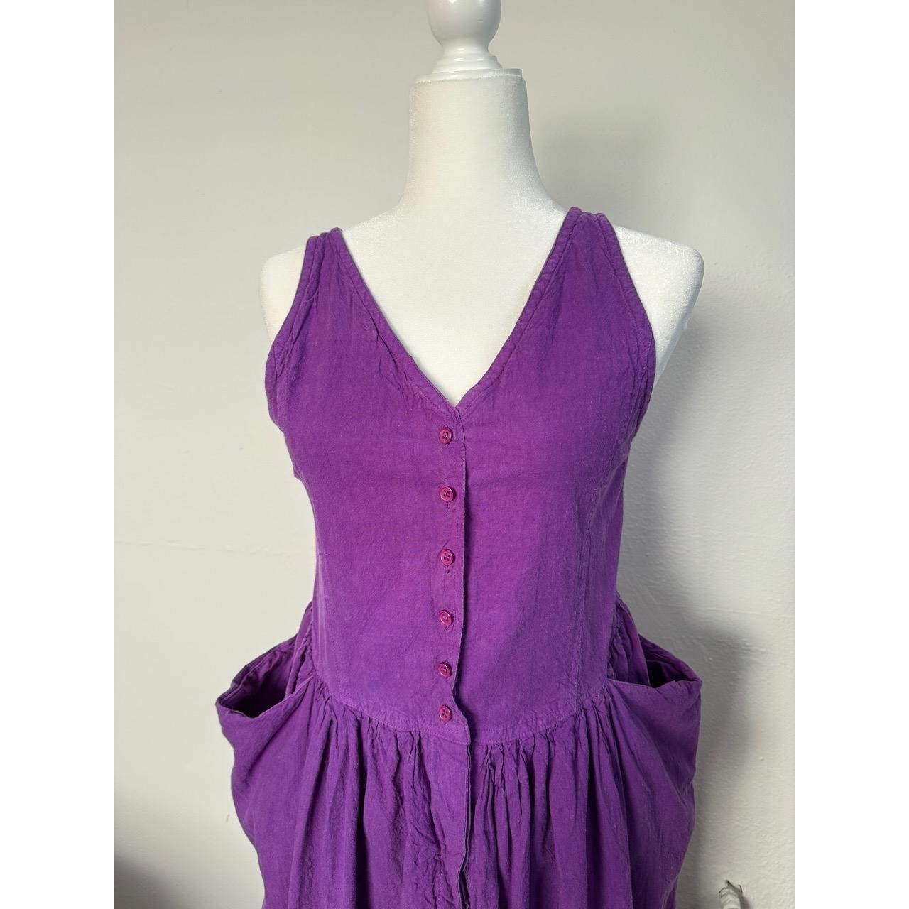 Vintage 90s Happy Legs Dress M Boho Lagenlook Purple Artsy Ren Fair Goblin Fairy