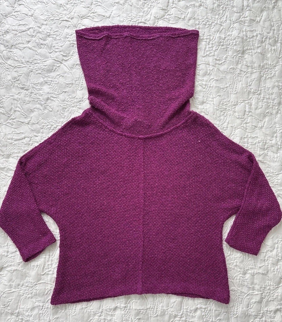 VTG Evelyn De Jonge Cowl Neck Top Sweater Medium Raspberry Pink Gold Sparkle M