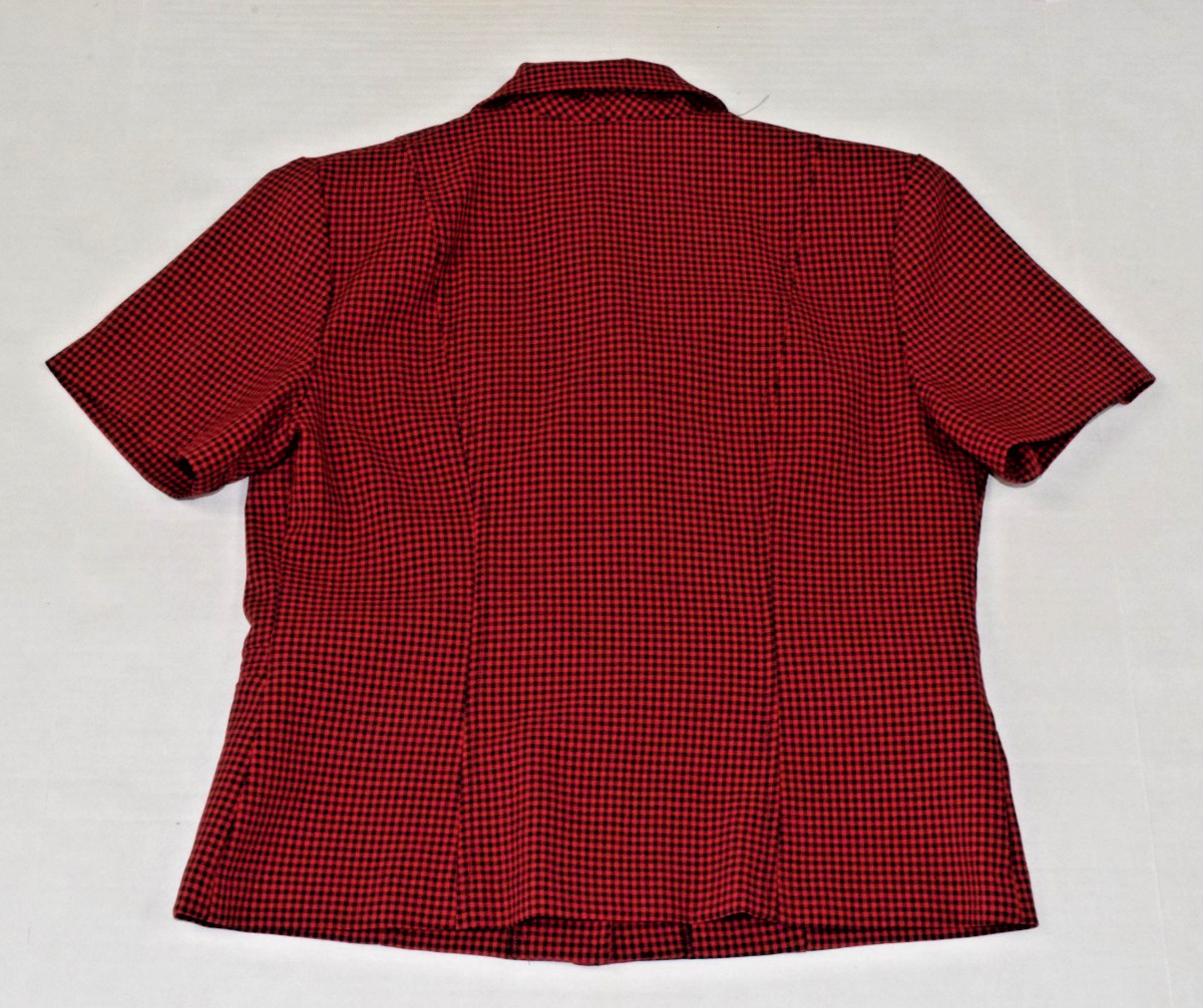 Vintage Suit Set First Option Size 6 80s Red Black Gingham Plaid Poly Made USA